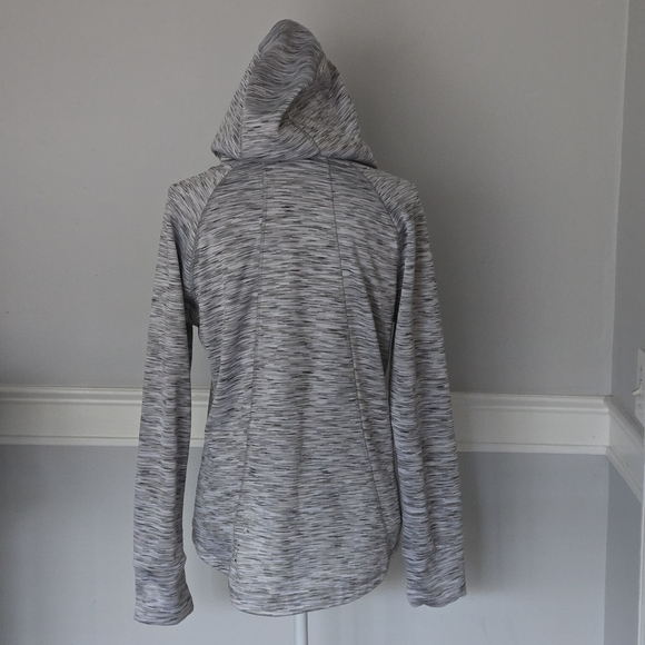 Spyder Active Women's L Mottled Gray Hooded Top Long Sleeve Full Zip Logo_FLAW - Picture 5 of 16